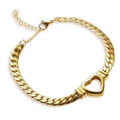 The Timeless Appeal: Gold Cuban Heart Necklace/Bracelet
