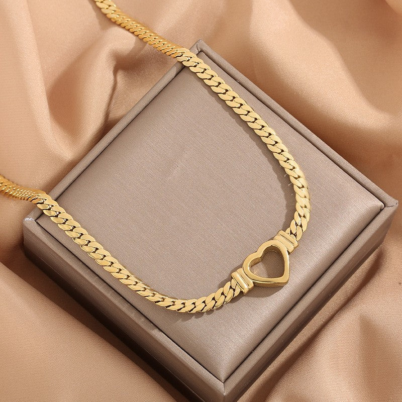 The Timeless Appeal: Gold Cuban Heart Necklace/Bracelet