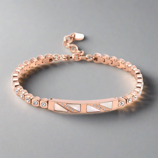 Diamond-Encrusted Shell Bracelet